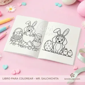 easter coloring book printable dachshund dog chicks kids a4 coloring pages