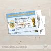 invitacion cumpleños tipo ticket o entrada, futbol selección argentina