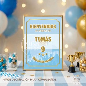 kit imprimible selección argentina para cumpleaños_cartel bienvenida