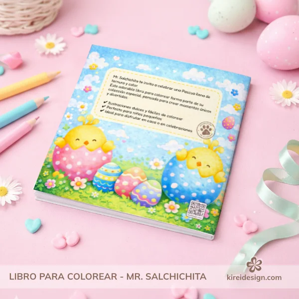 libro de colorear infantil de pascua con perro salchicha y pollitos ilustraciones faciles para imprimir