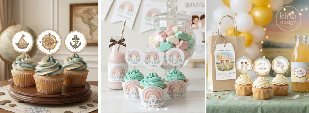 toppers para mesas dulces primera comunión