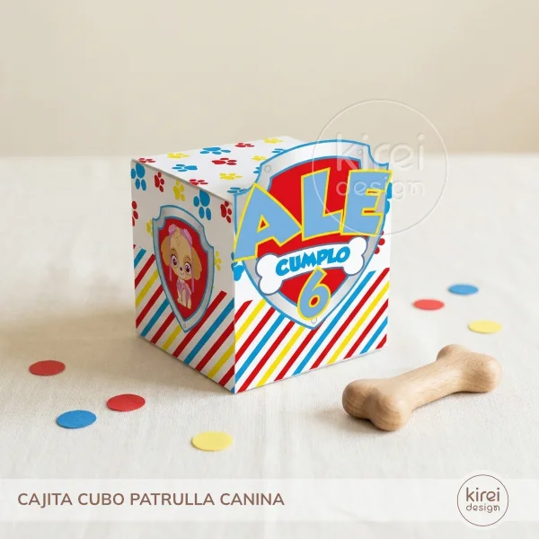 cajita cubo patrulla canina_kireidesign_ cajita cubo para candy bar patrulla canina_kireidesign