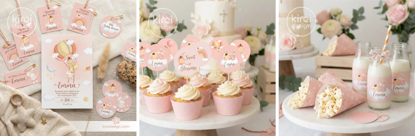 kit decorativo imprimible para bautismo