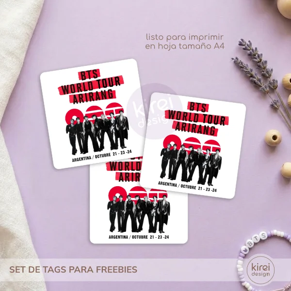Set de Etiquetas y Tarjetas BTS para Freebies