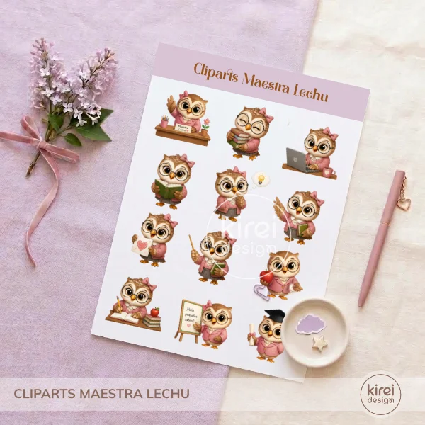 cliparts maestra lechu - kireidesign Cliparts Maestra Lechuza – Día del Maestro