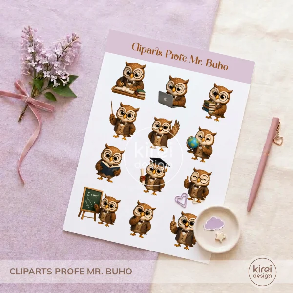 cliparts profe mr buho_ kireidesign Cliparts Profesor Búho – Día del Maestro