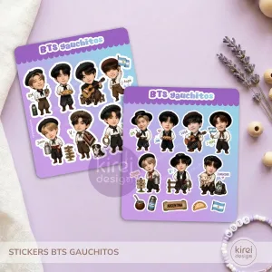 Stickers imprimibles BTS gauchitos argentinos