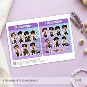 Stickers imprimibles BTS gauchitos argentinos