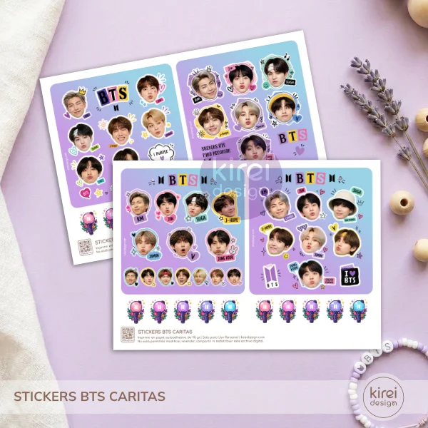 stickers bts caritas_kireidesign_3 Stickers BTS Caritas pack imprimible PDF